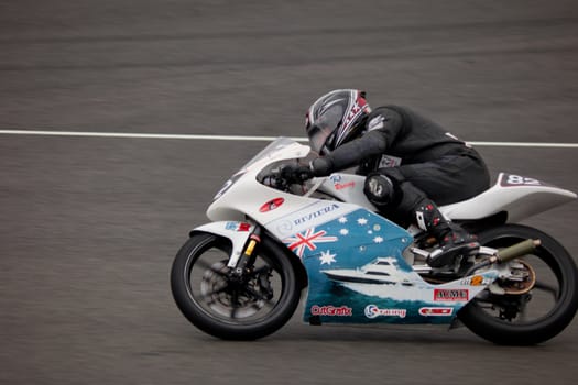 JEREZ DE LA FRONTERA, SPAIN - NOV 20: 125cc motorcyclist Jordan Zamora races in the CEV Championship on Nov 20, 2010, in Jerez de la Frontera, Spain