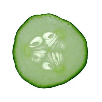 Macro Shot of a Cucumber Slice Using Backlight