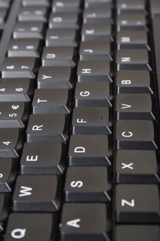 black keyboard of the computer, abstract background