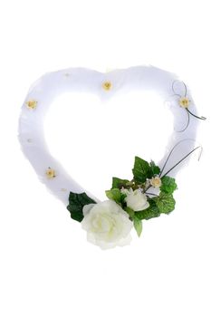 Wedding ornaments, white heart from flowers