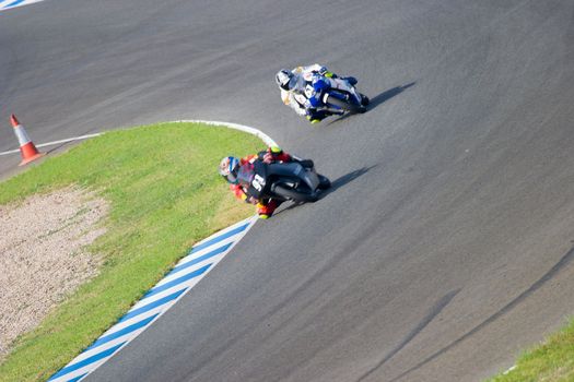 JEREZ DE LA FRONTERA, SPAIN - SEP 03: Pilot of motorcycling of 125cc in the Spanish championship of velocity (CEV) on Sep 03, 2005, in racetrack of velocity of Jerez de la Frontera