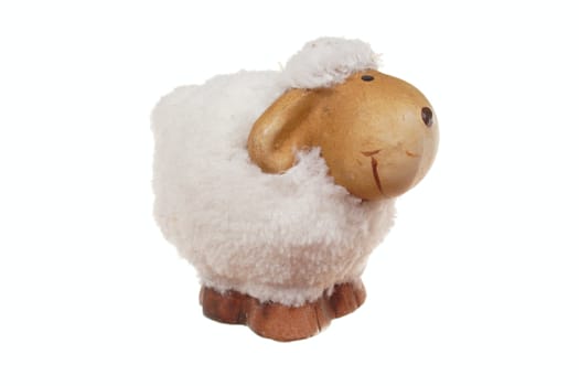 Easter sheep, photo on the white background