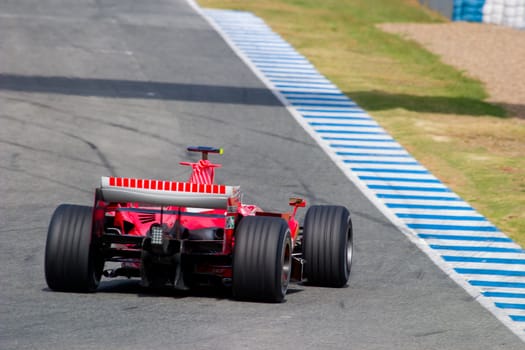 JEREZ DE LA FRONTERA, SPAIN - OCT 10: Luca Badoer of Scuderia Ferrari F1 races in a training session on October 10, 2006 in Jerez de la Frontera, Spain