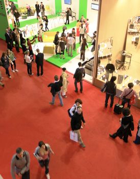 Looking at interior design and architecture solutions during Salone del Mobile 2011, international furnishing accessories tradeshow.