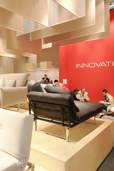 Looking at interior design and architecture solutions during Salone del Mobile 2011, international furnishing accessories tradeshow.