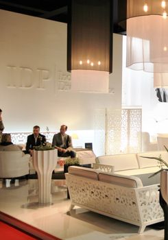 Looking at interior design and architecture solutions during Salone del Mobile 2011, international furnishing accessories tradeshow.