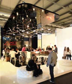 Looking at interior design and architecture solutions during Salone del Mobile 2011, international furnishing accessories tradeshow.