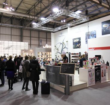 Visiting interior design and accessories stands during Macef, International Home Show Exhibition.