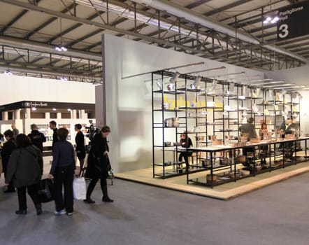 Visiting interior design and accessories stands during Macef, International Home Show Exhibition.