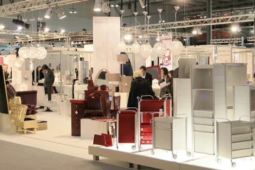 Visiting interior design and accessories stands during Macef, International Home Show Exhibition.