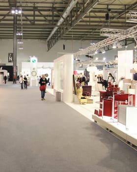 Visiting interior design and accessories stands during Macef, International Home Show Exhibition.