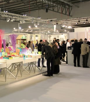 Visiting interior design and accessories stands during Macef, International Home Show Exhibition.