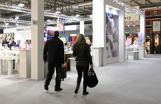 Visiting interior design and accessories stands during Macef, International Home Show Exhibition.