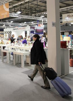 Visiting interior design and accessories stands during Macef, International Home Show Exhibition.