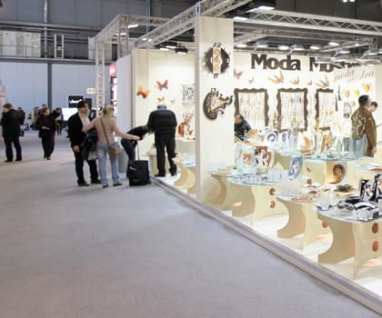 Visiting interior design and accessories stands during Macef, International Home Show Exhibition.