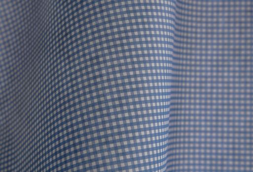 blue gingham with a graceful curve