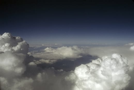 View of clouds from airplane