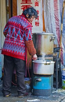 chinese cook  in shanghai china