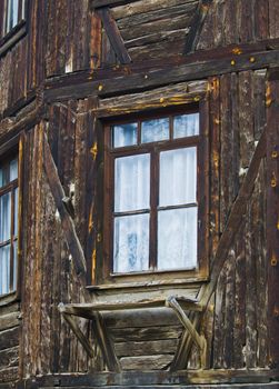 close up on a shack in a ukranian village