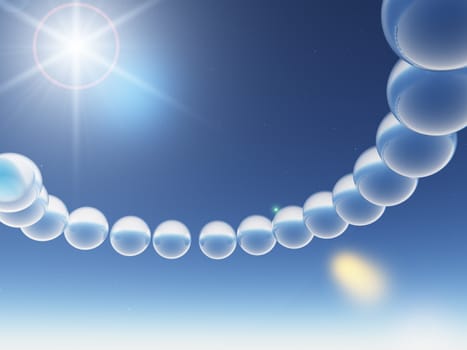 glass bubbles in the sky - 3d illustration
