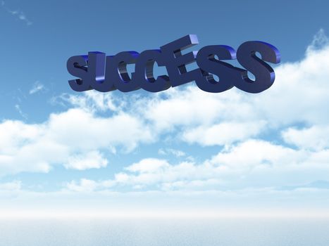 success text in the sky - 3d illustration