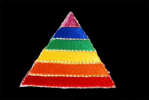 A rainbow triangle symbolic of the gay pride movement