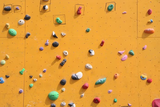 Close up of a bouldering wall for climbing