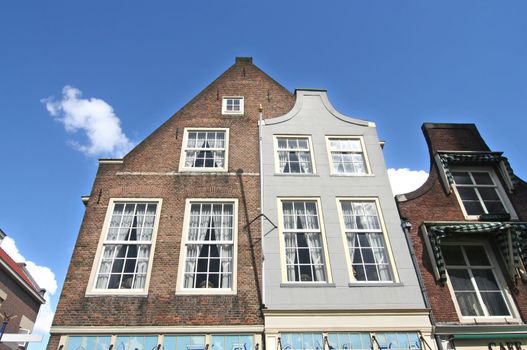 Quaint Dutch houses in Delft, Holland