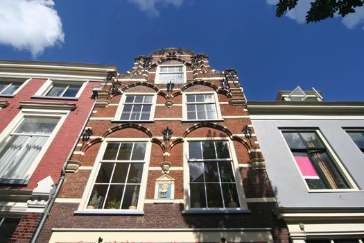 Historic Dutch houses in Delft, Holland