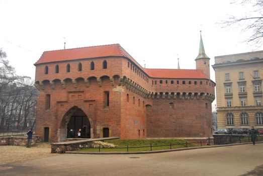Barbakan is one of the most fameous buildings in Krakow.