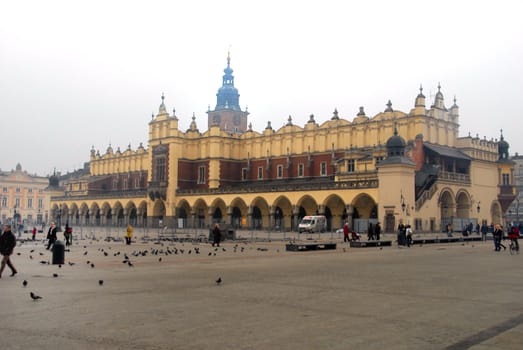 Sukiennice, old market place for medieval Krakow merchants is now fameous tourist destination.