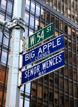 Close-up of Big Apple corner in New York