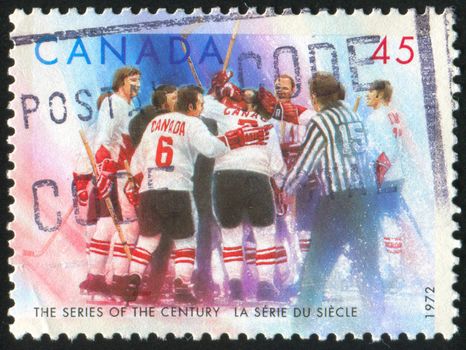CANADA - CIRCA 1972: stamp printed by Canada, shows Hockey, circa 1972