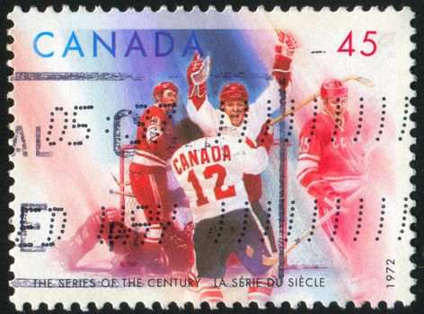 CANADA - CIRCA 1972: stamp printed by Canada, shows Hockey, circa 1972