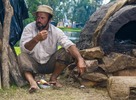 TACUAREMBO, URUGUAY - MAR 5 : Participant in the annual festival "Patria Gaucha" on March 5, 2011 in Tacuarembo, Uruguay. It is one of the biggest festival in South America to celebrate gaucho culture