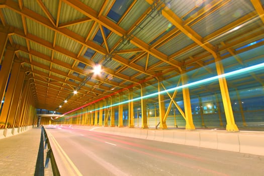 Tunnel in Hong Kong at night