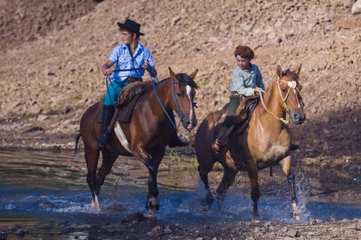 TACUAREMBO, URUGUAY - MAR 5 : Participant in the annual festival "Patria Gaucha" on March 5, 2011 in Tacuarembo, Uruguay. It is one of the biggest festival in South America to celebrate gaucho culture