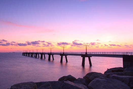 Sunset along the coast in China