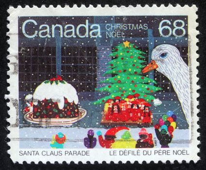 CANADA - CIRCA 1985: A greeting Christmas stamp printed in Canada