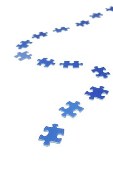 Pieces of puzzle isolated on white background