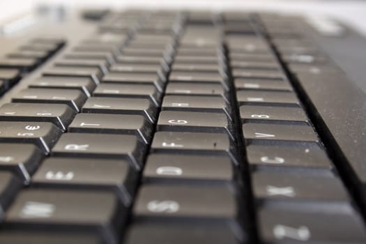 black keyboard of the computer abstract background