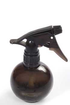 Black spray bottle, photo on the white background