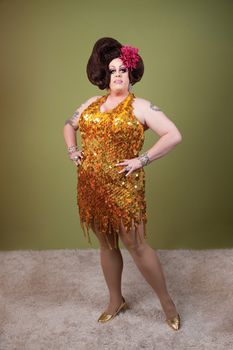 Dramatic Drag Queen with Hands on her Hips
