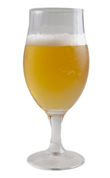 A glass of beer isolated over white background