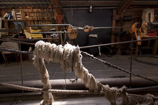 Rigging in the harness-room at the Batavia wharf