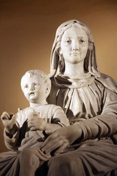 Virgin Mary with baby Jesus in the Cathedral of St Vincent de Paul in Tunis