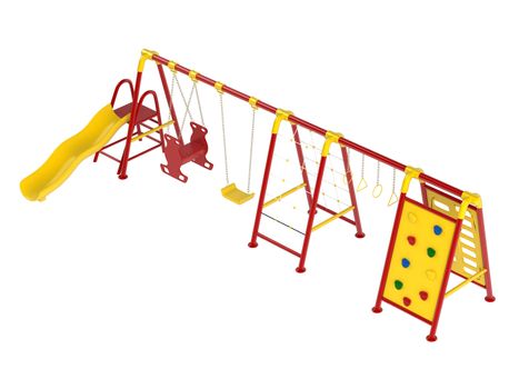 Colorful playground isolated on white background