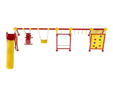 Colorful playground isolated on white background