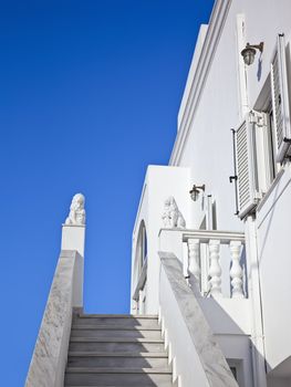 A nice Santorini house and the blue sky