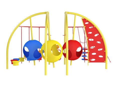 Colorful playground isolated on white background